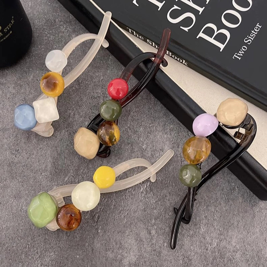 Summer Barrettes For Women Vintage Colorful Ball Shape Hairpin Daily Shopping Travel Hair Accessories Large Shark Hair Clip 1pc