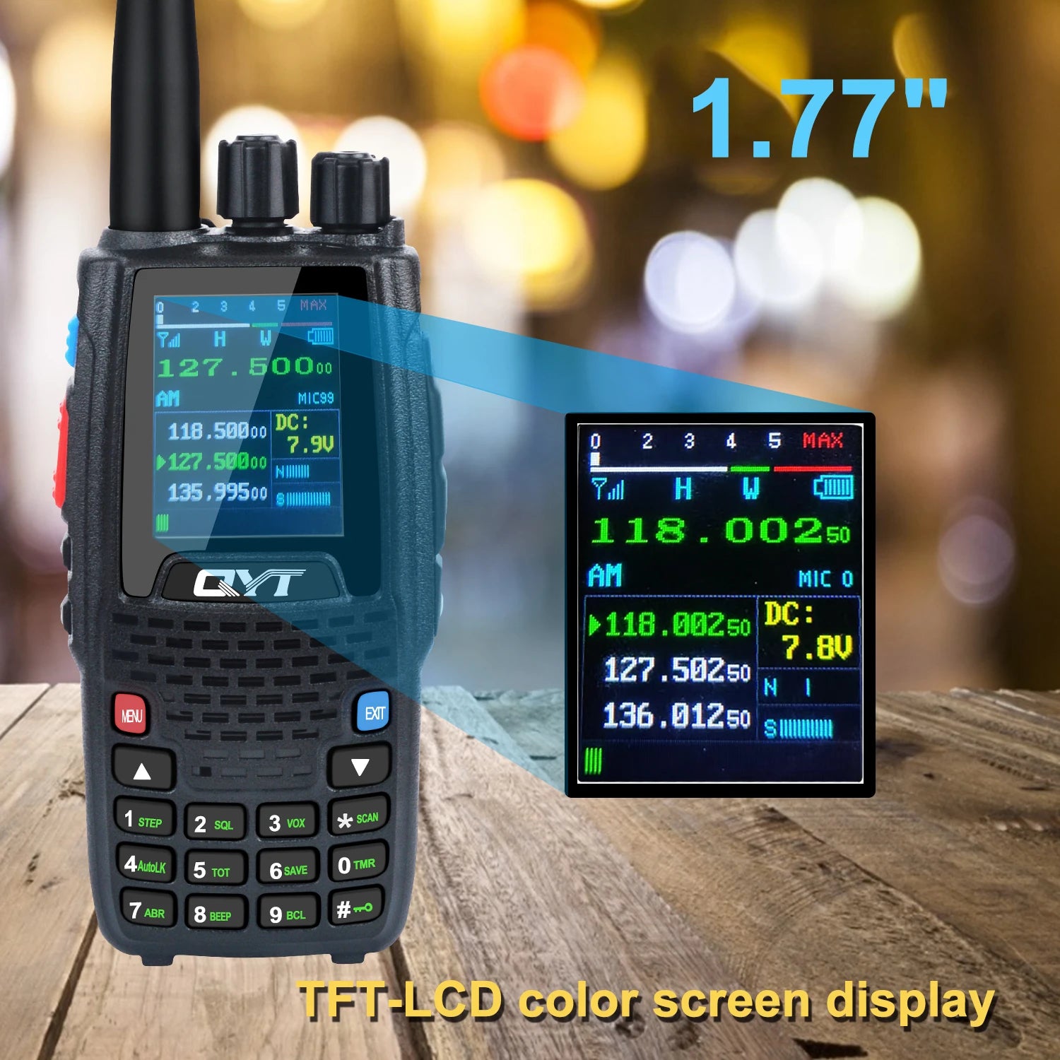 Air Band Transmitter Walkie Talkie Tx118.000-136.999MHz,Rx108.0000-136.999MHz 6W 200Ch W/NOAA Channels VOX QYT KT-A16 Radio