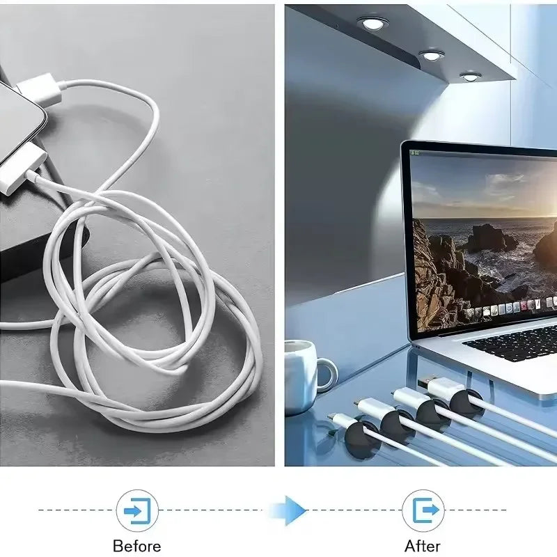 Self Adhesive Round Desk Cable Clips for Charging Leads