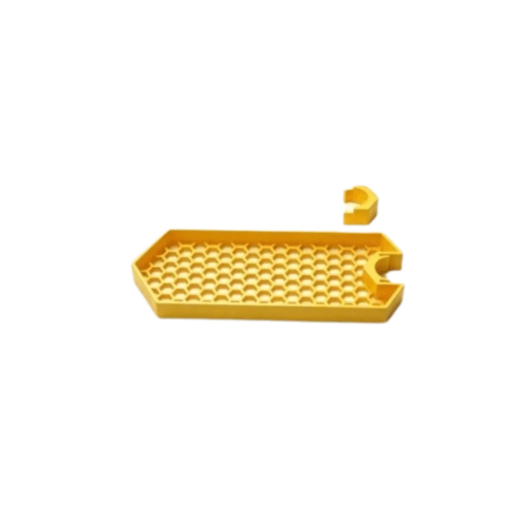 ABS Shower Pole Storage Tray with Honeycomb Drainage Base Yellow