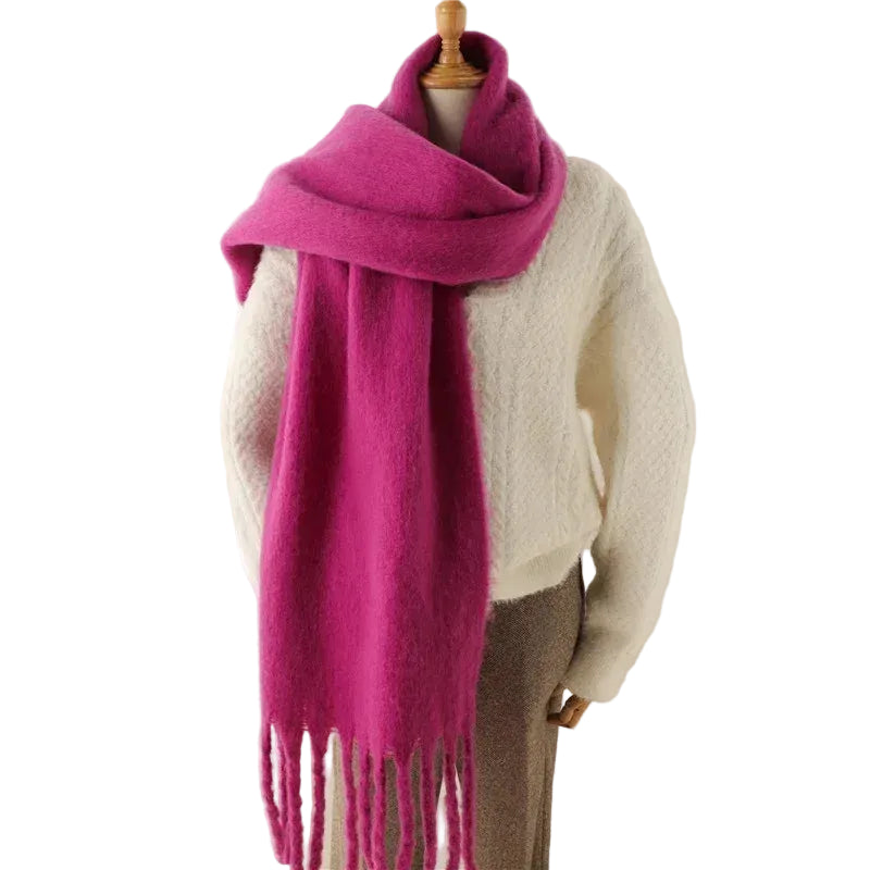 Women Winter Cashmere Scarf Thick Warm Pashmina Shawl Wrap Purple