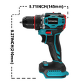 10mm Brushless 2-Speed Electric Drill Cordless Drill Screwdriver Metal Chuck Drill Power Tool For Makita 18V Battery（No Battery）