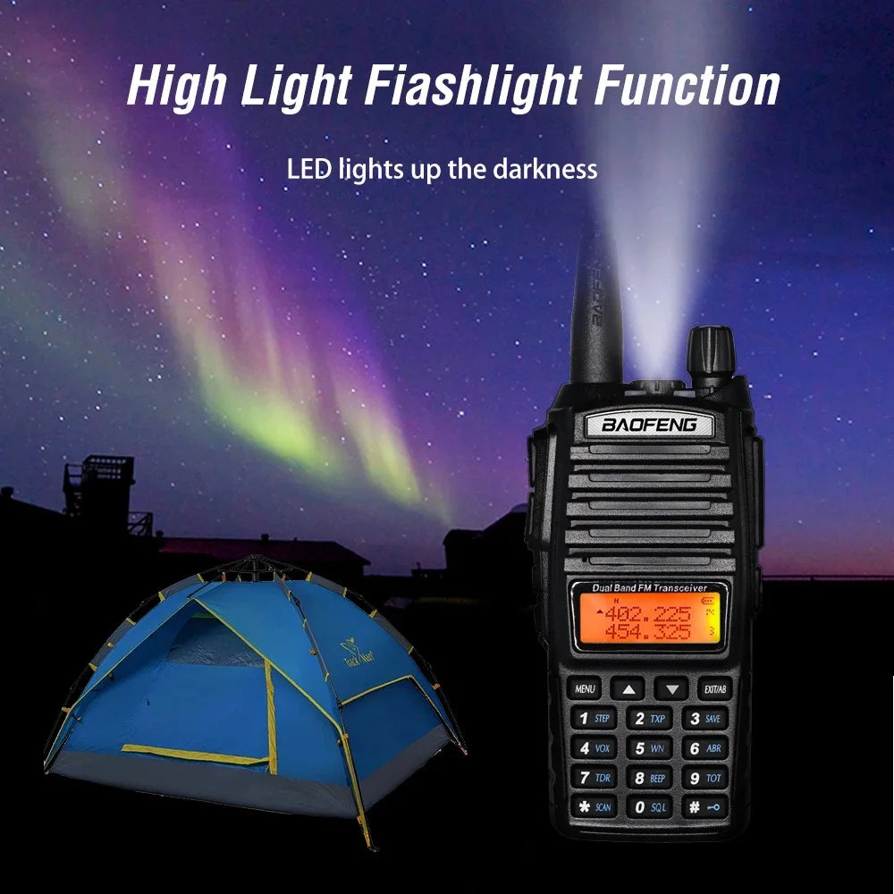 Baofeng UV-82 Walkie Talkie Dual Band 5W/8W FM Radio 10km Range, Outdoor Use - Dicrodelights