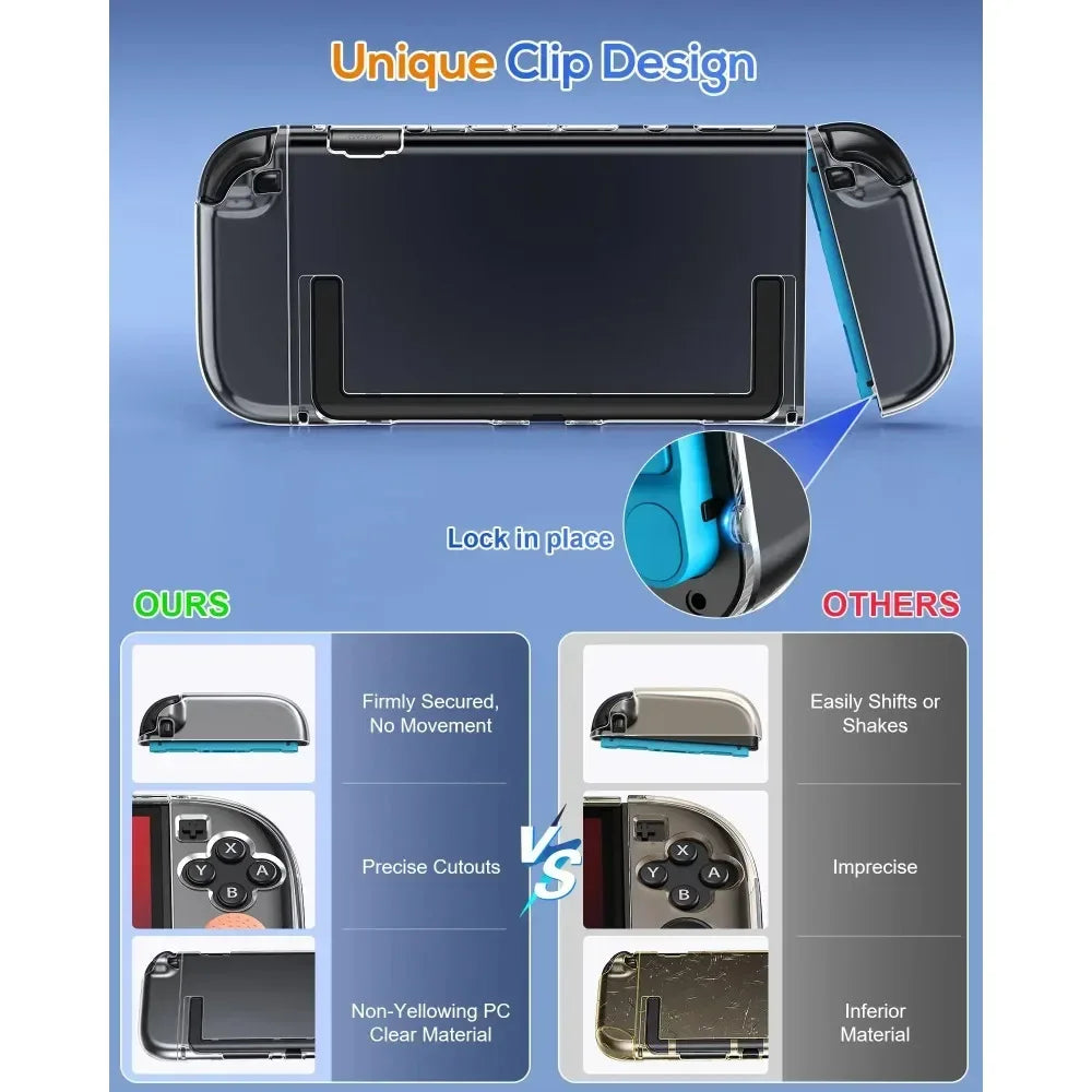 Transparent Hard PC Protective Case for Nintendo Switch 2 Joy-Con | Clear Split Shell Cover Anti-Scratch Switch 2 Accessories