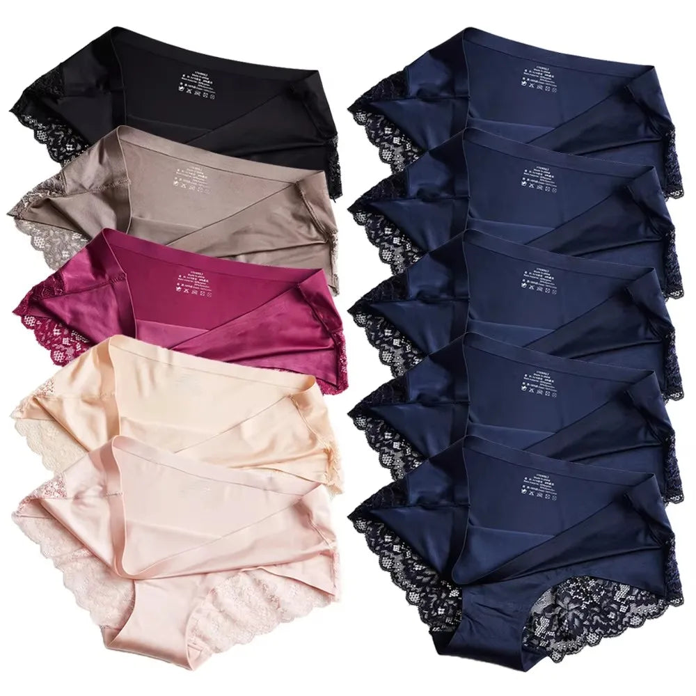 1/5/10Pcs Seamless Women Hollow Out Panties Set Underwear Comfort Lace Briefs Low Rise Female Sport Panty Soft Lady Lingerie mix-10pcs 4 As shown