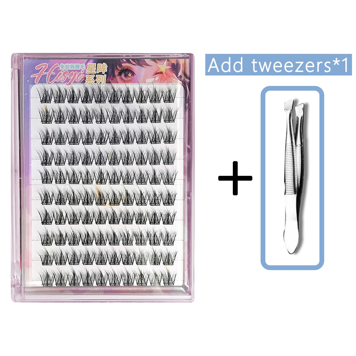 Glue-Free False Eyelashes – Star Eye Segmented DIY Lash Extensions, Lightweight & Reusable, Easy Apply Multiple Styles Combo pack 2