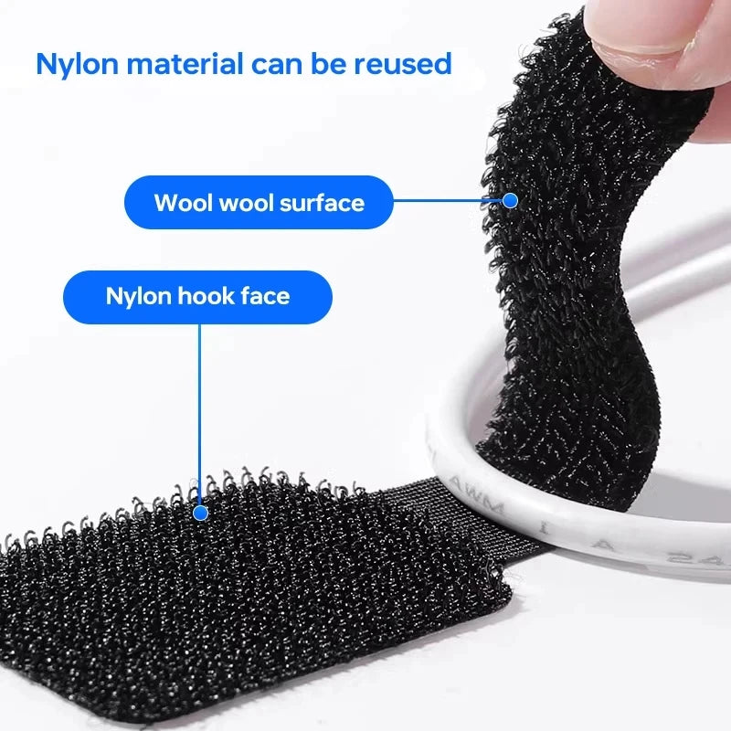 Adhesive Nylon Cable Straps for Under Desk Wire Routing