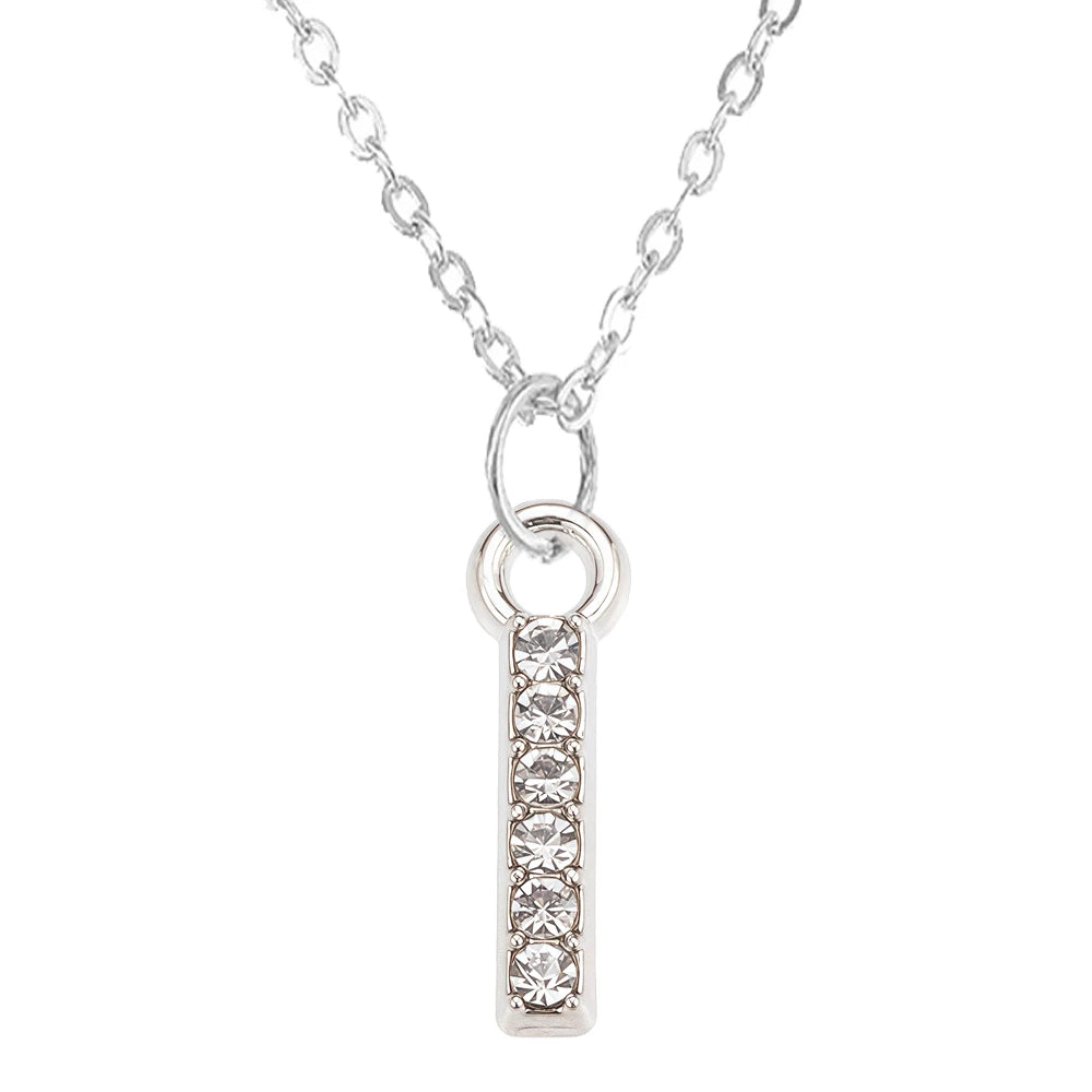 Fashion Shining A-Z Letter Pendant Charm Necklace 26 Initial Alphabet Name Clavicle Chain Party Valentine's Day Jewelry Gift I