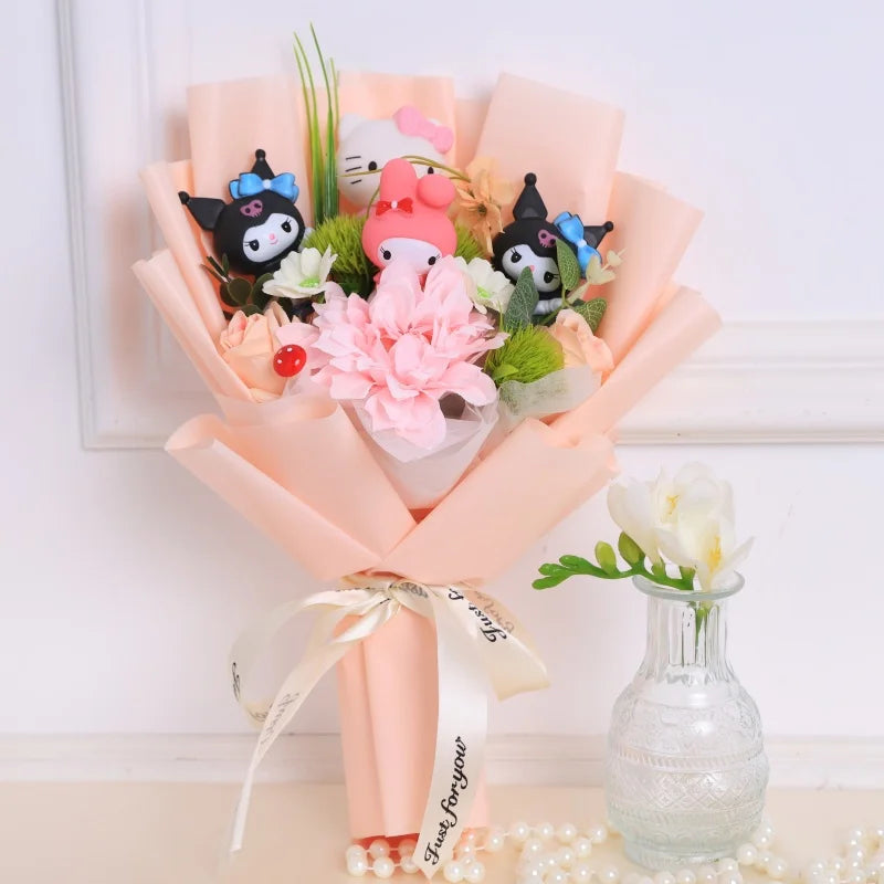 Hello Kitty Vinyl Doll Flower Bouquet Gift – Buy Cute Sanrio Figurine for Girls | Birthday, Valentine & Christmas Present 10