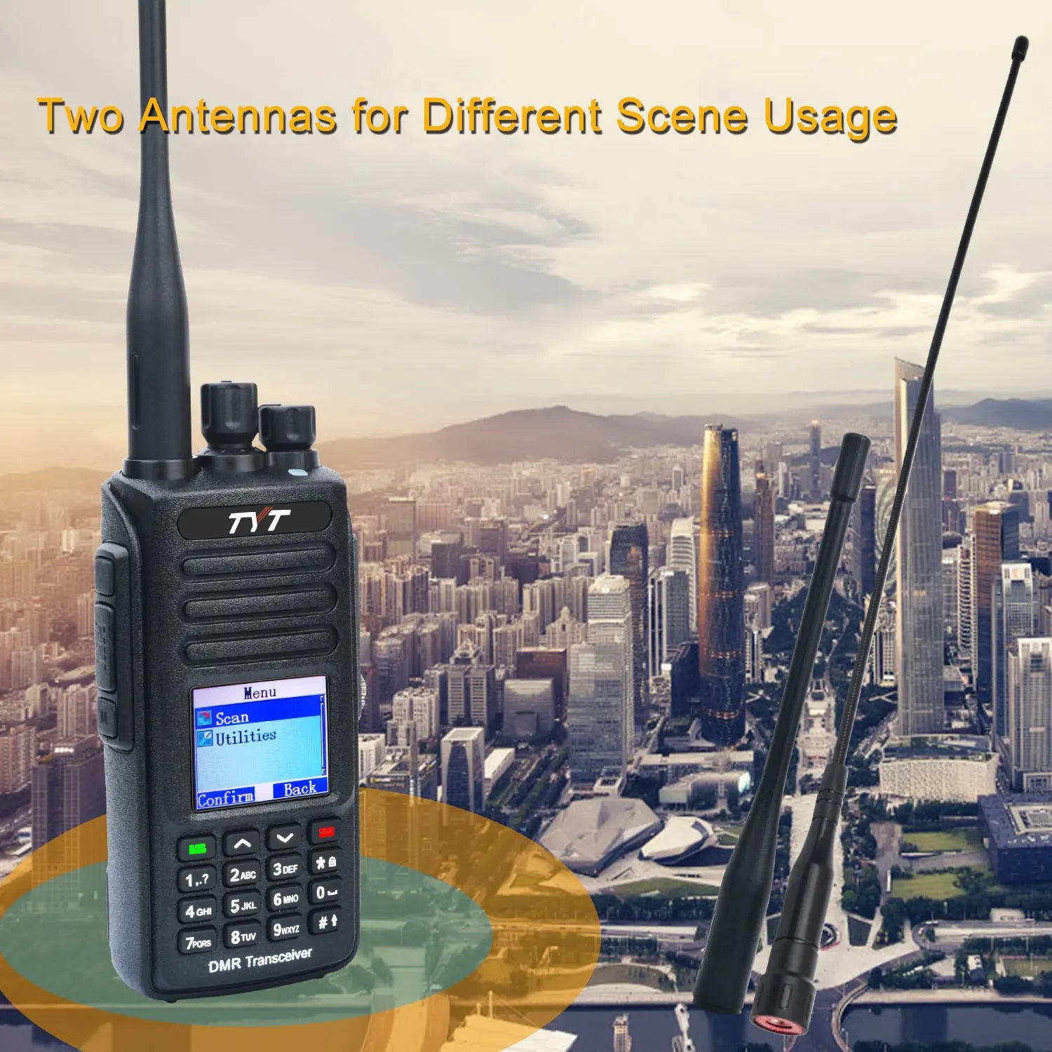 TYT MD-UV390 10W DMR Digital Walkie Talkie with GPS, IP67 Waterproof, AES-256 Encryption & USB-C Battery