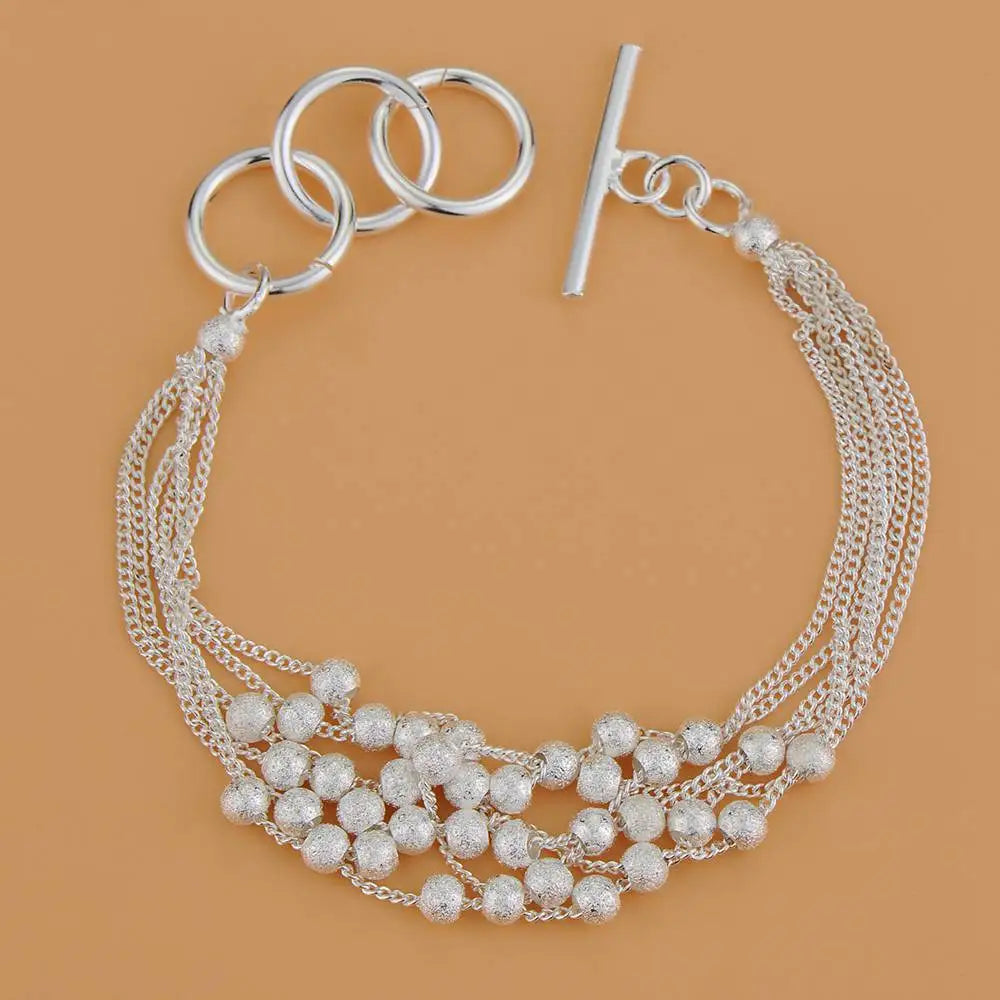 925 Sterling Silver Bracelet Heart High Quality Romance Chain For Woman Men Fashion Engagement Party Wedding Jewelry Gift DY AB134 S