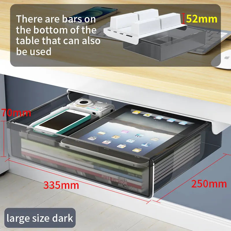 Self Adhesive Plastic Under Desk Drawer for Stationery Storage