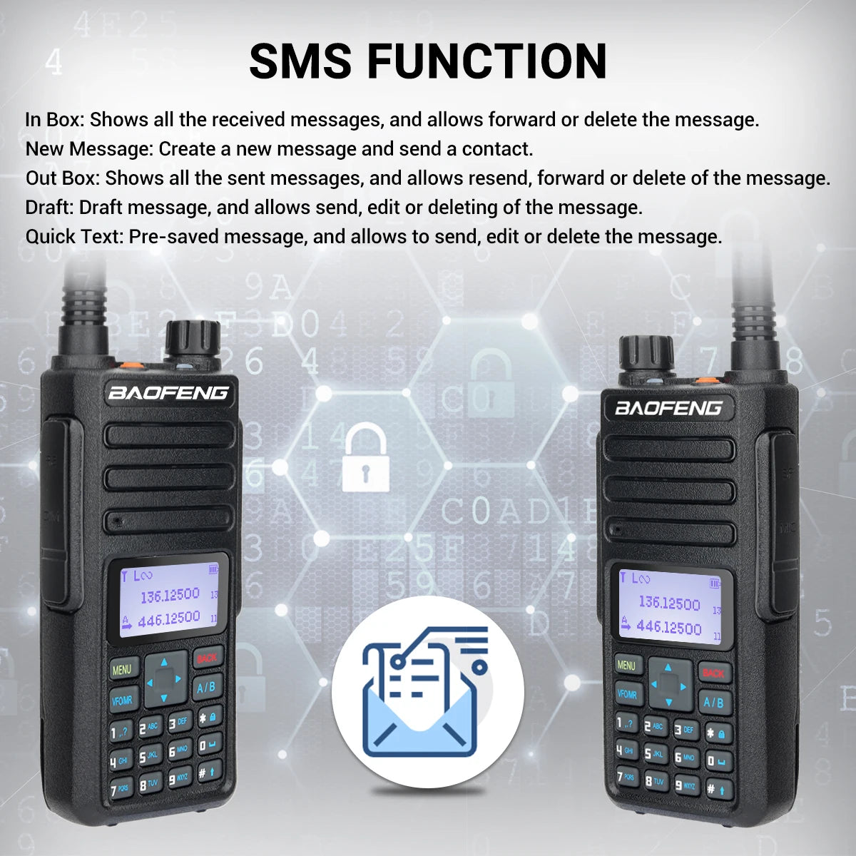 Baofeng DR 1801 Dual Band DMR Walkie Talkie Digital Two-Way Radio - Dicrodelights