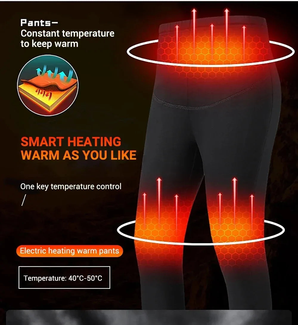 Buy USB Electric Heated Jacket Thermal Underwear Set for Men & Women