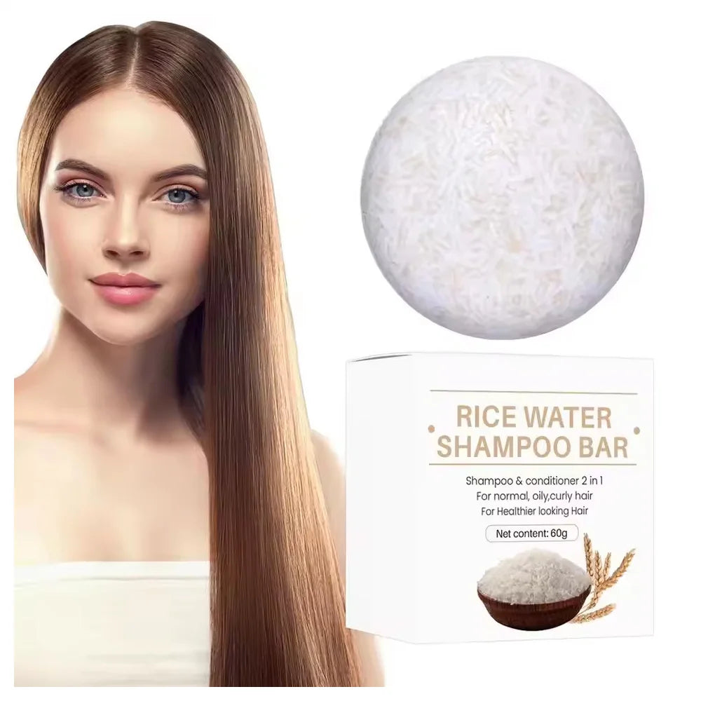 1/2/3pcs Organic Rice Shampoo Soap Bar Cleanses Oil Free Conditioning Soap Rice Water Protein Nourishing Hair Growth Soap Bar