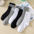 1/6 Pairs Women Mid-Tube Socks Solid Colour Autumn Winter Breathable Comfortable Sport Sweat Absorbent Man And Women's Socks