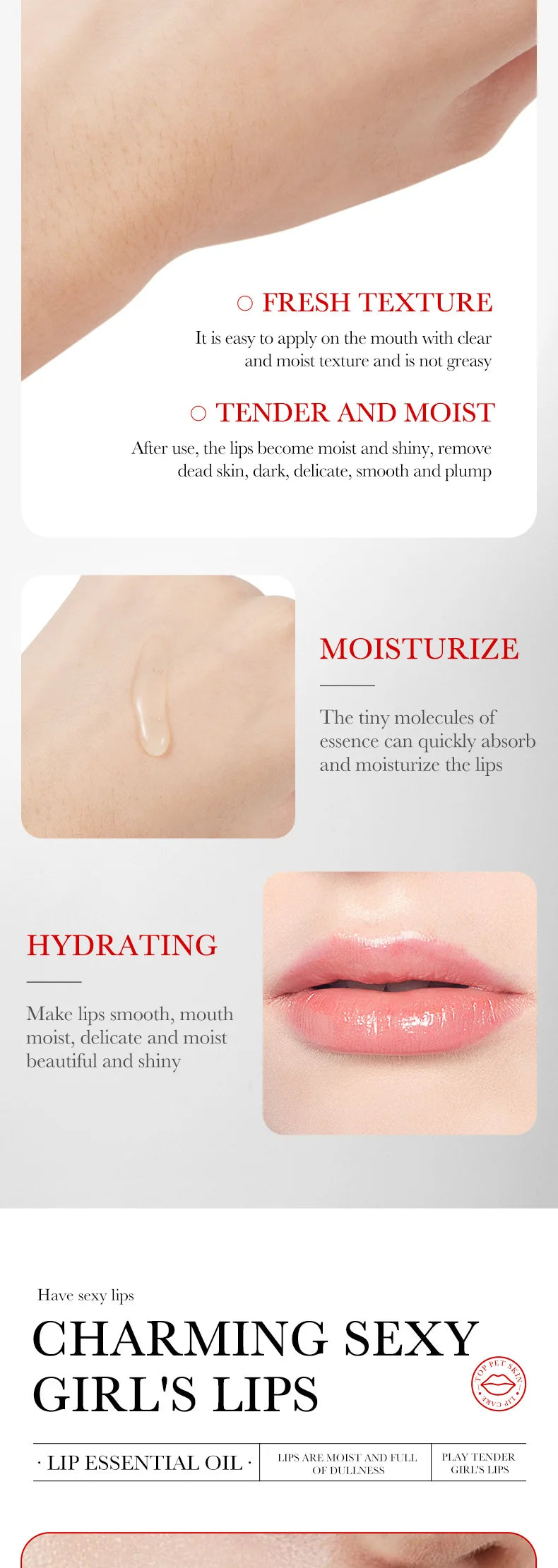 Lip Booster Plumping Serum Oil Hyaluronic Acid Moisturising Sexy Plumping Enhancer Stimulant Free Brightening Lightening Lines