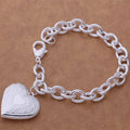 925 Sterling Silver Bracelet Heart High Quality Romance Chain For Woman Men Fashion Engagement Party Wedding Jewelry Gift DY AB291 1X