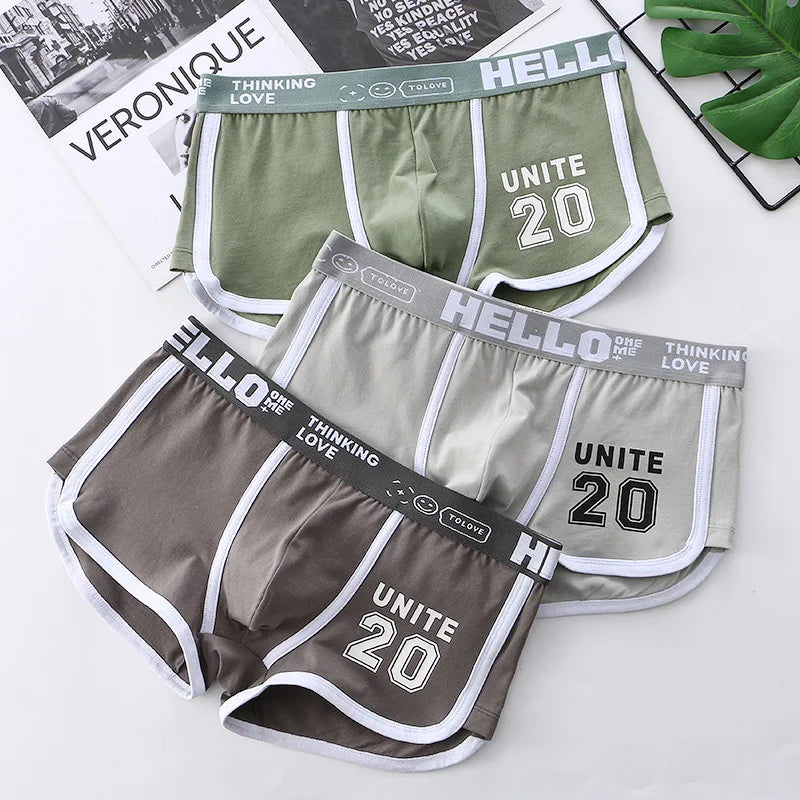 1/3/4 PCS Men's Underwear Boxer Shorts Sexy Panties Cotton Boxers Sports Comfort Man Underpants Shorts Homme U Convex Lingerie 3PD3205-3