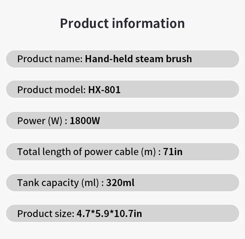 1800W Handheld Steam Hanging Iron Touch Screen Control 15 Seconds Fast Preheat 320ml Portable Home Small Fabric Clothes Steamer