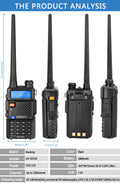 2PC Baofeng UV-5R Walkie Talkie Dual Band Long Range Ham Radio - Dicrodelights