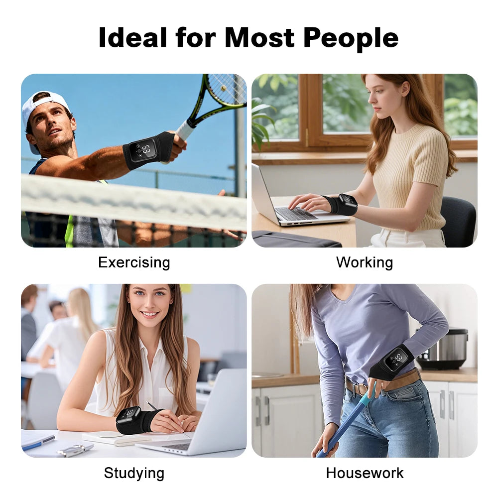 Electric Heated Wrist Massager Brace with Vibration – Rechargeable Wrist Support for Carpal Tunnel, Tendonitis & Pain Relief