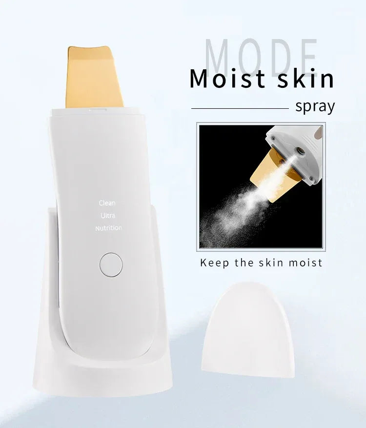 Ultrasonic Face Scrubber Facial Peeling Skin Scrubber Deep Facial Cleaning Spatula Acne Pore Ultrasonic Scrubber Facial Cleanser