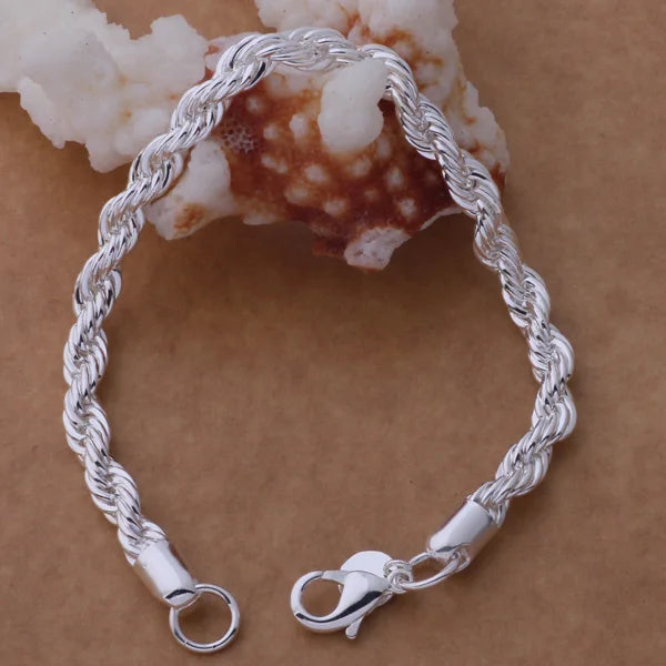 925 Sterling Silver Bracelet Heart High Quality Romance Chain For Woman Men Fashion Engagement Party Wedding Jewelry Gift DY AB254-1