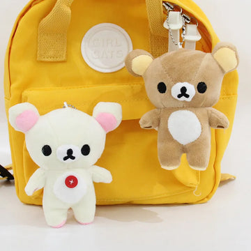New Anime Rilakkuma Plush Keychains Backpack Hanings Small Pendant Stuffed Animals Cute Cartoon Bag Car Accessories Gifts