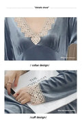 Plus Size 5XL Sleep Dress Women Winter Long Sleeve Sexy Luxury Velvet Spring Autumn Winter Style Korean Version Velvet Nightgown