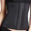 9-Steel-Bone Women's Underbust Latex Sport Girdle Waist Trainer Corsets Hourglass Body Shaper Long Torso Cincher Weight Loss black