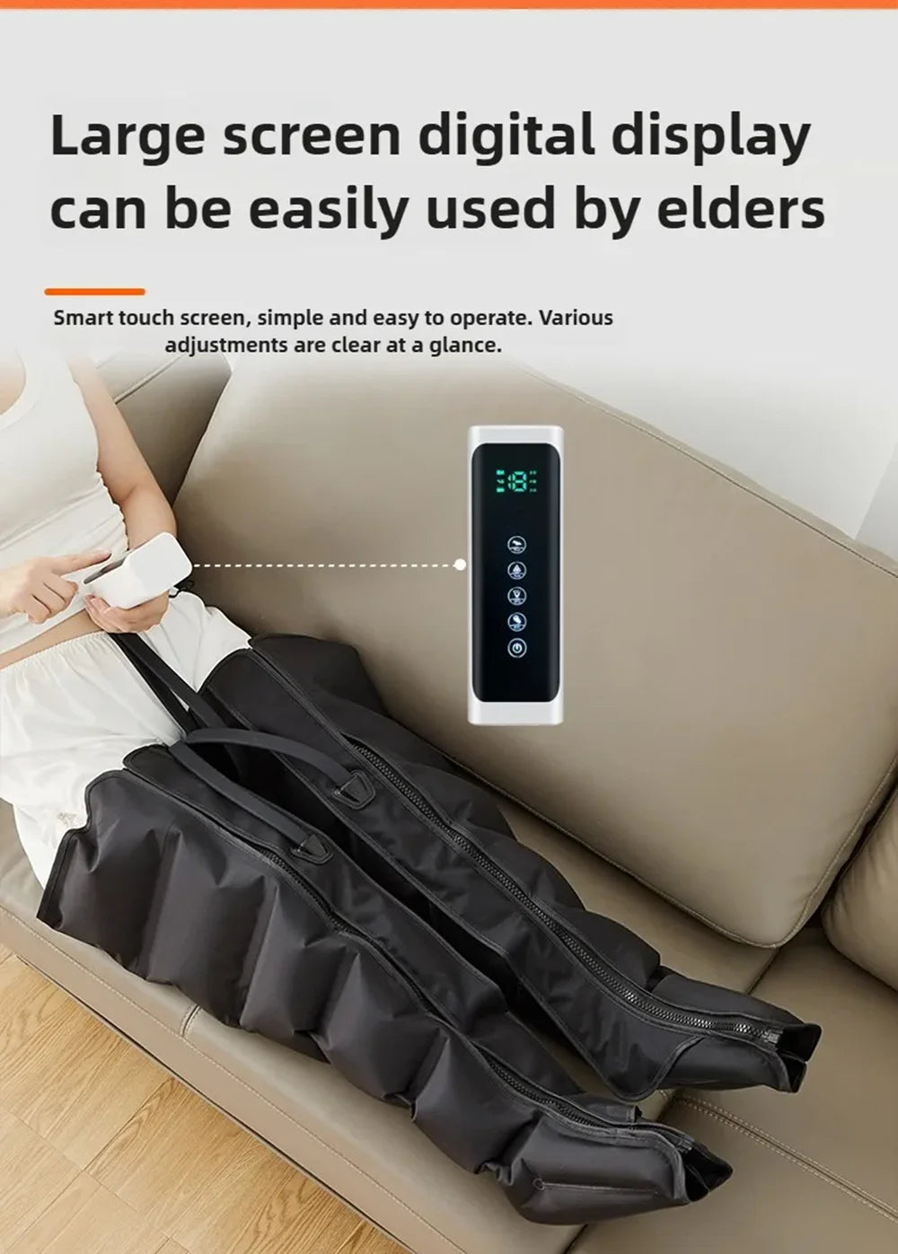 NEW Air Compression Leg Massage 6 Airbag Pneumatic Boots Used for Circulation and Leg Muscle Relaxation to Relieve Varicos Veins