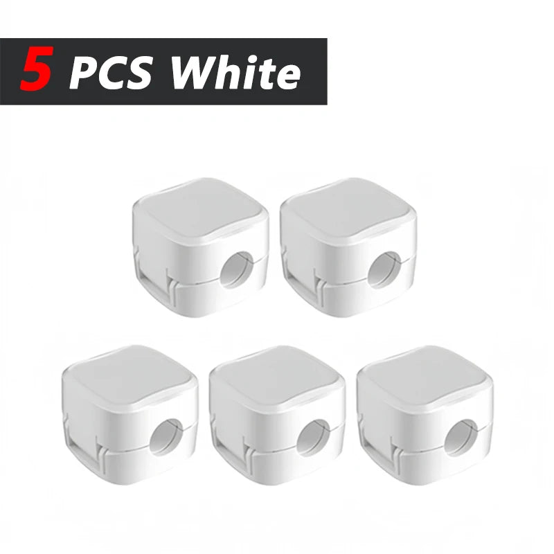 Adhesive ABS Desk Cable Clips for Charging Lead Storage 5 White