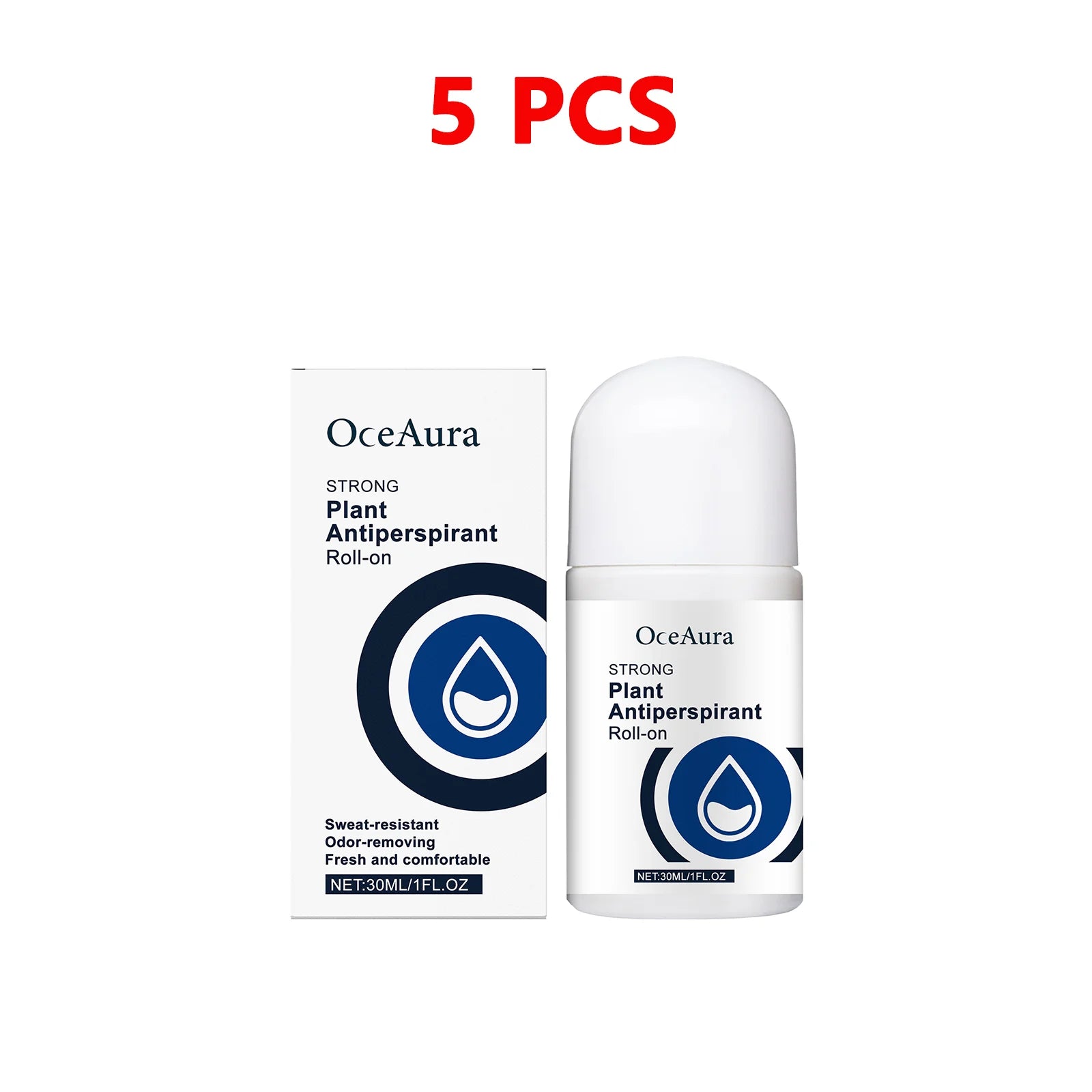 Antiperspirant Deodorant Roll-On for Men & Women – Fast-Dry Sweat & Odor Control, Long-Lasting Underarm Body Deodorant 5pcs