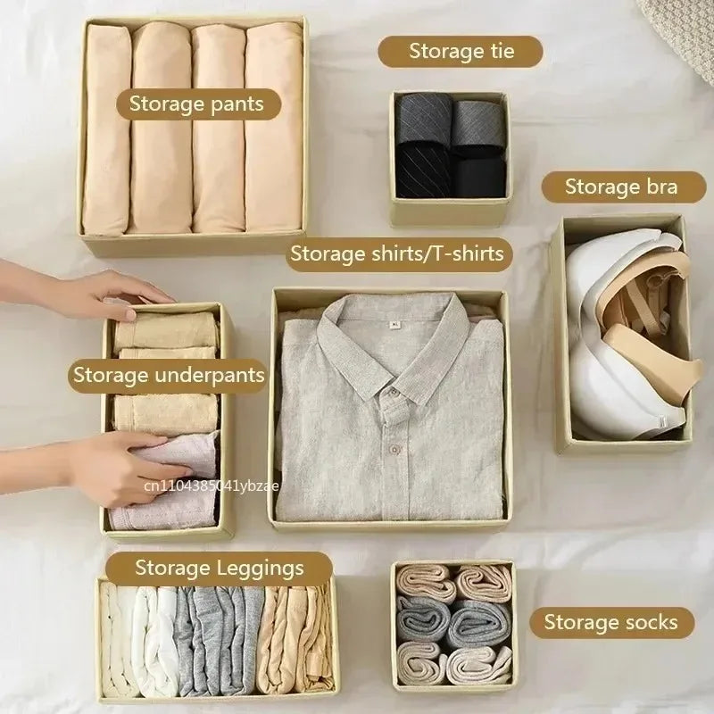 Fabric Underwear Drawer Storage Box for Socks and Clothing