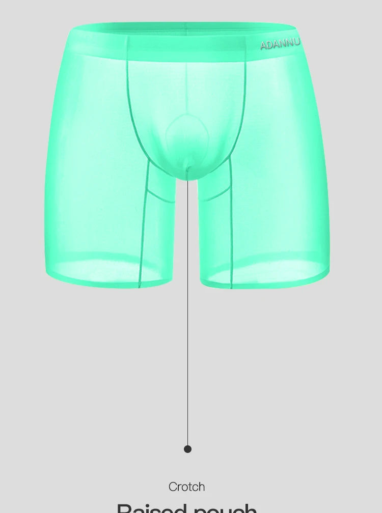 1/2/3 PCS Men's Ice Silk Boxers Transparent 0.01 Ultra-thin Fabric See Through Seamless Underwear antibacterial Boxer Shorts