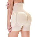 High Waist Shapewear Shorts with Padding Beige