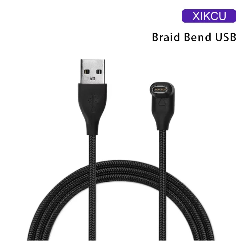 New For Garmin Fenix 7 7S 7X 6 6S 6X 5 5X 5S Vivoactive 3 Forerunner 945 935 245 Instinct 2 USB Charging Cable Data Cord Charger Braid Bend USB