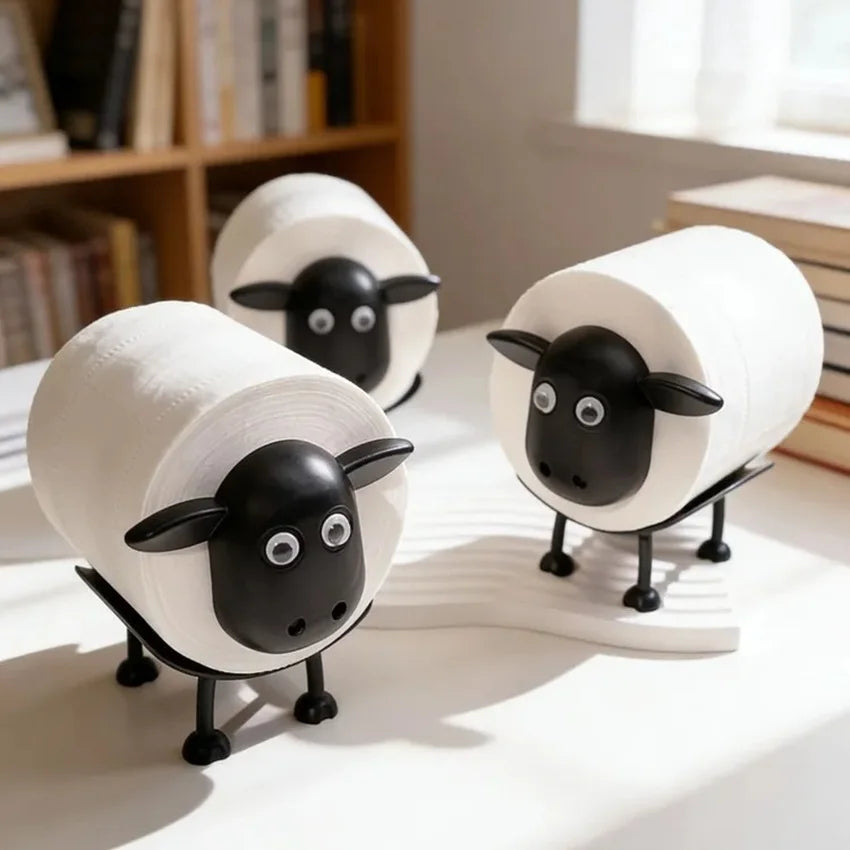 Plastic Sheep Toilet Roll Holder for Freestanding Storage