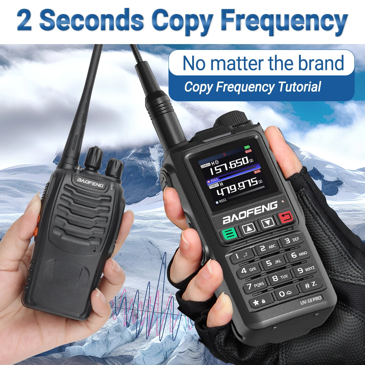 Baofeng UV18 PRO MAX GPS Walkie Talkie, 10W, Long Range, Type-C, Six-Band, Wireless Frequency, Ham Radio for Hunting - Dicrodelights