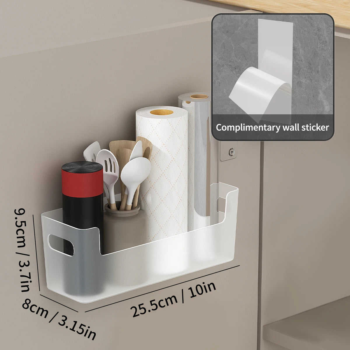 Self Adhesive Cabinet Door Storage Shelf for Kitchen Essentials