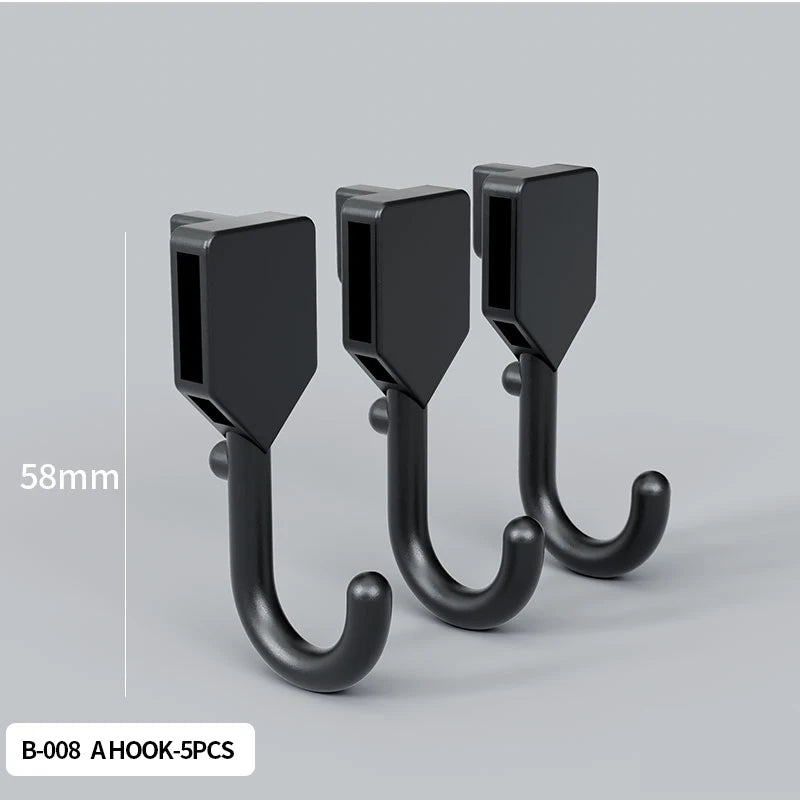 Pegboard Combination Desktop Storage Kit, Vertical and Clip-Type Pegboard Display Panels, Suitable for Home Office Storage. Black A Hook 5pcs