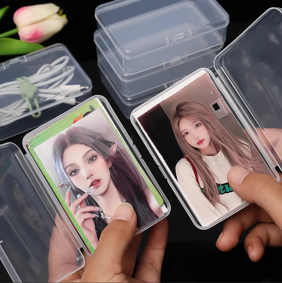 Clear Plastic Card Storage Boxes for Games and Photocards