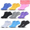 1/3/6/10 Pair Anti Slip Yoga Socks Female Medium Tube Socks lady Anti Slip Silicone Indoor Fitness Pilates Women's Sports Socks 10 Pair-5