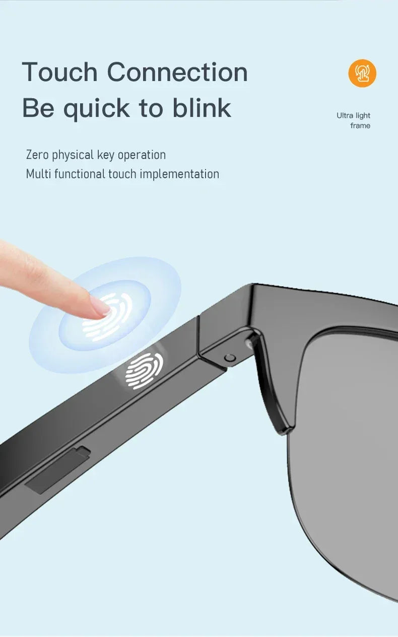 Smart Bluetooth Audio Sunglasses with Mic & UV Protection