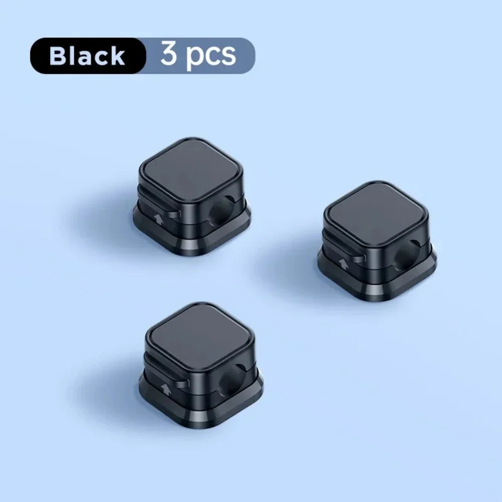 Magnetic Desk Cable Holders for Charging and Audio Leads 3PCS Black