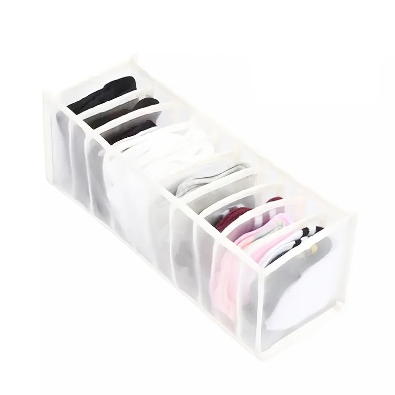 Mesh Underwear Drawer Organiser for Socks and Small Clothing White