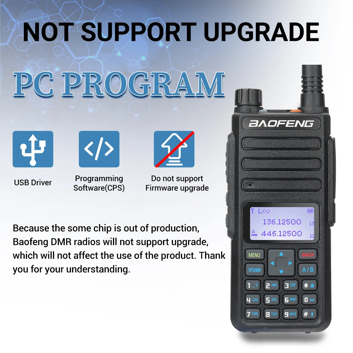 Baofeng DR 1801 Dual Band DMR Walkie Talkie Digital Two-Way Radio - Dicrodelights