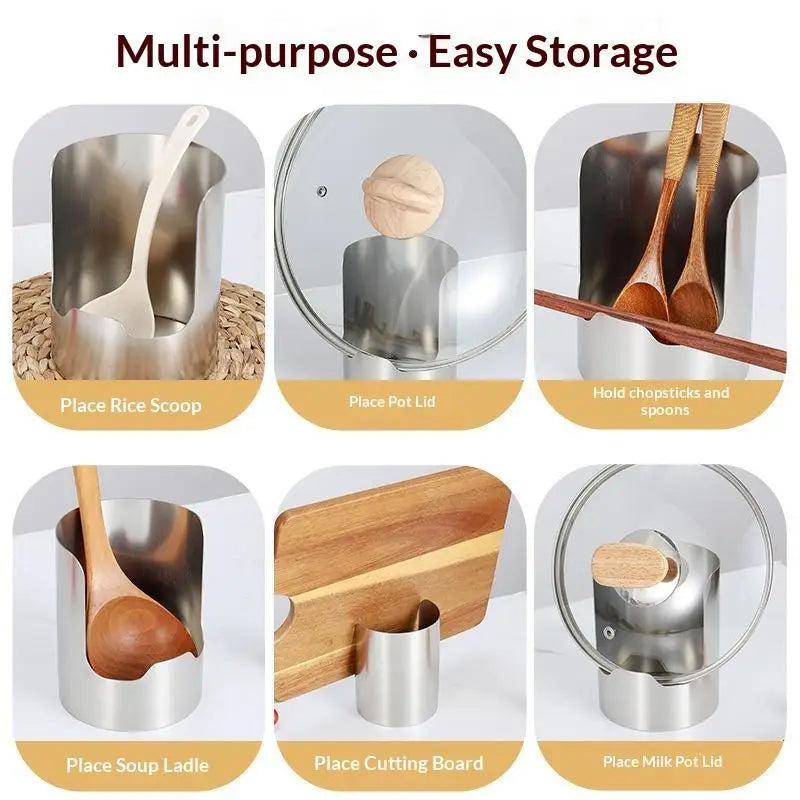 Stainless Steel Utensil Rest for Spoons, Ladles and Lids