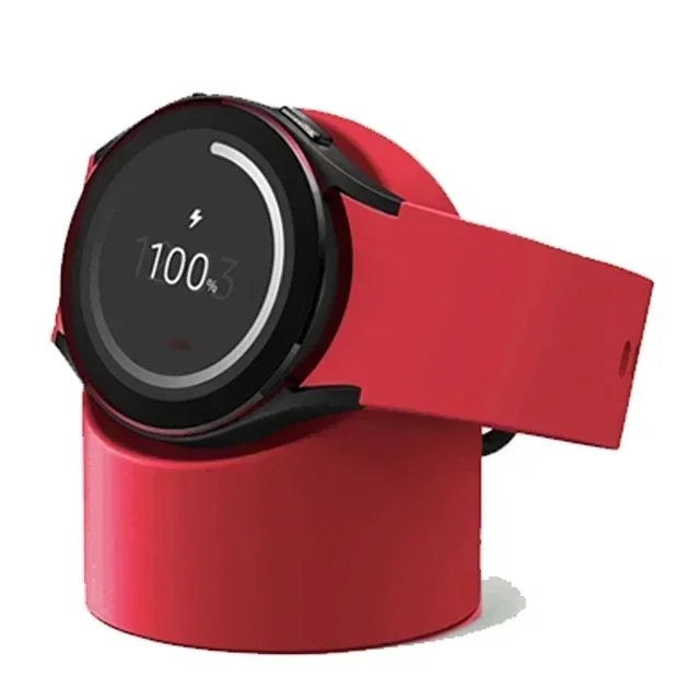 Compatible with Samsung Galaxy Watch 9 8 7 6 5 Charger Stand Holder Galaxy Watch 5 6 7 8 9 Pro Charger Silicone Stand Red